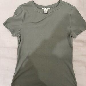 H&M sage green Short Sleeve Tee
